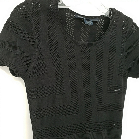 French Connection Black Bodycon Sheer Top Mini Dress - Picture 3 of 12